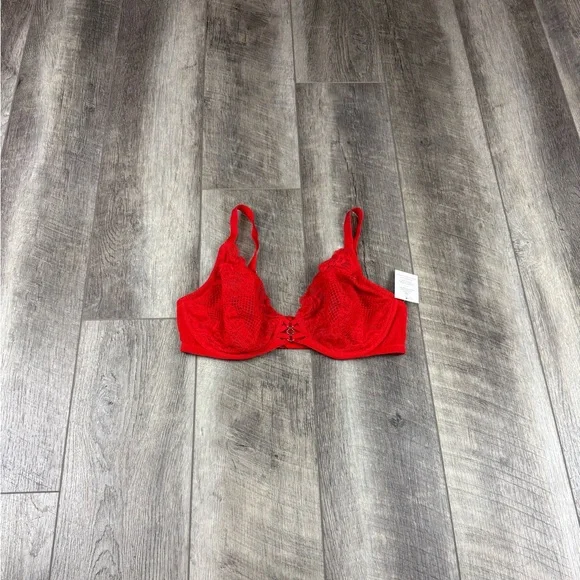 38D Auden Red Lace Bra - Picture 1 of 13